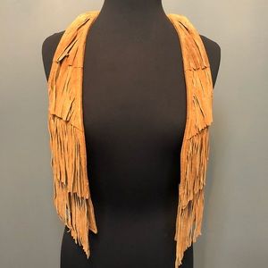 Forever 21 Suede Fringe Vest - Size Small